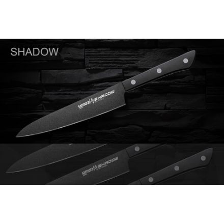 Samura Нож кухонный Shadow SH-0023/K универсальный 150мм, сталь AUS-8, ABS пластик (Black-coating)